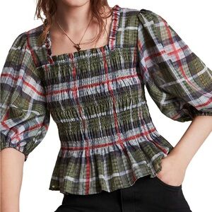 ALL SAINT Blouse top cottagecore puff sleeve size 6